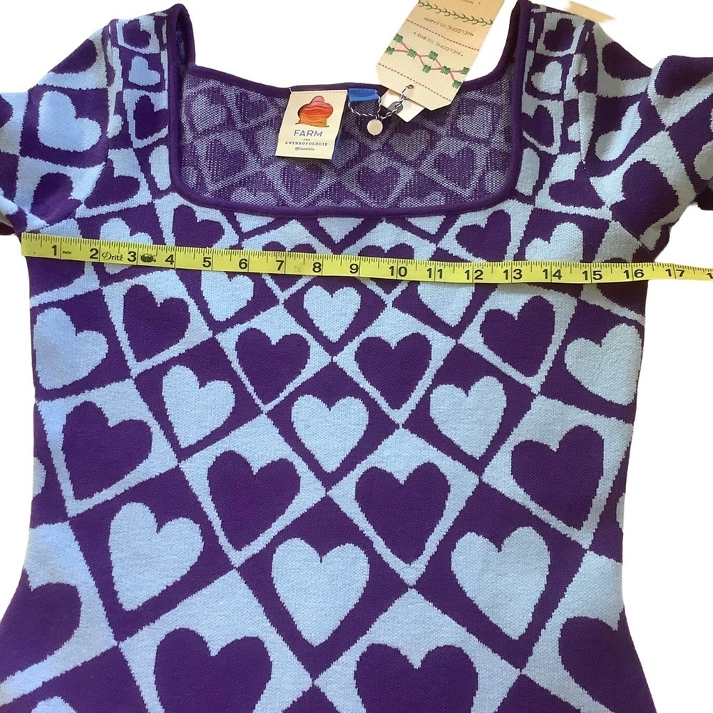 Anthropologie x Farm Rio Heart Sweater Midi Dress NWT | Size Small - Picture 6 of 11